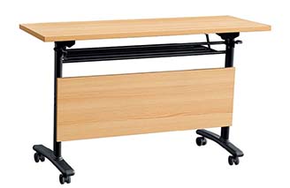 钢木结构可移动培训桌